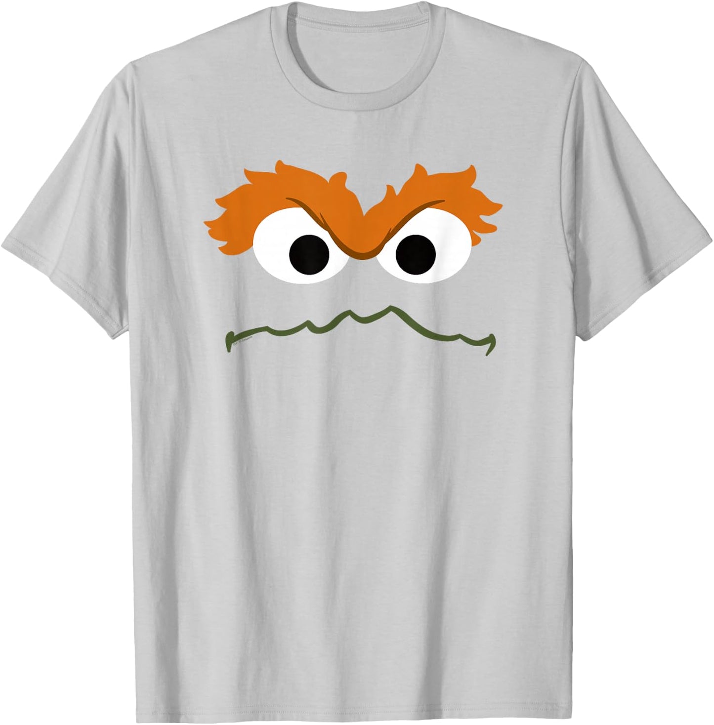 Sesame Street Oscar The Grouch Face Halloween Costume T-Shirt - T-Shirt | Ash