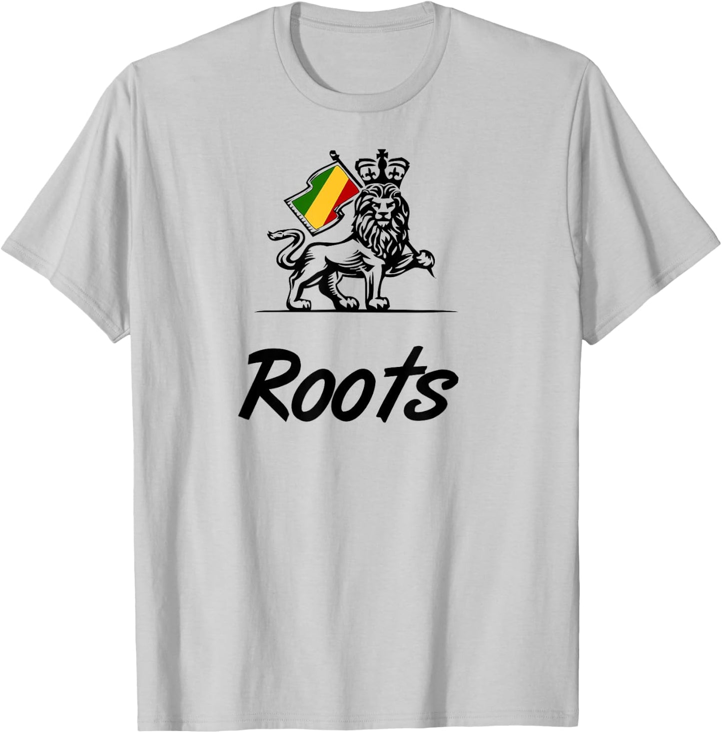 Roots Lion of Judah with reggae colors T-Shirt - T-Shirt | Ash