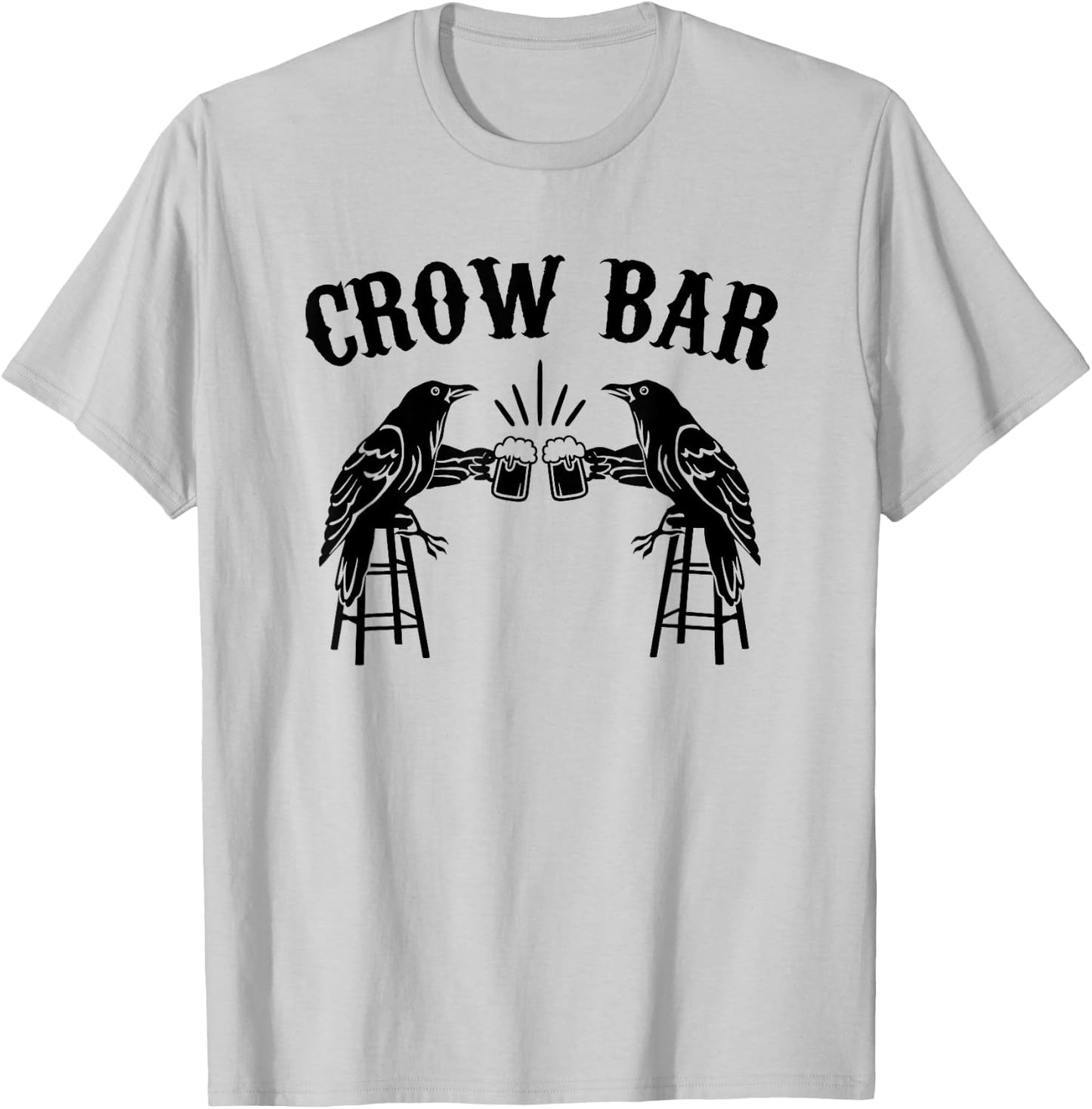 Crow Bar funny beer drinking crows T-Shirt - T-Shirt | Ash