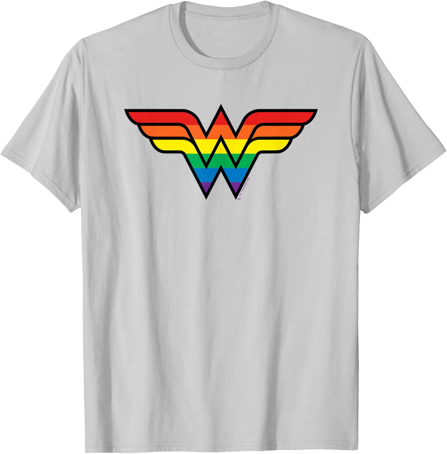 DC Comics Pride Wonder Woman Rainbow Logo T-Shirt - T-Shirt | Ash