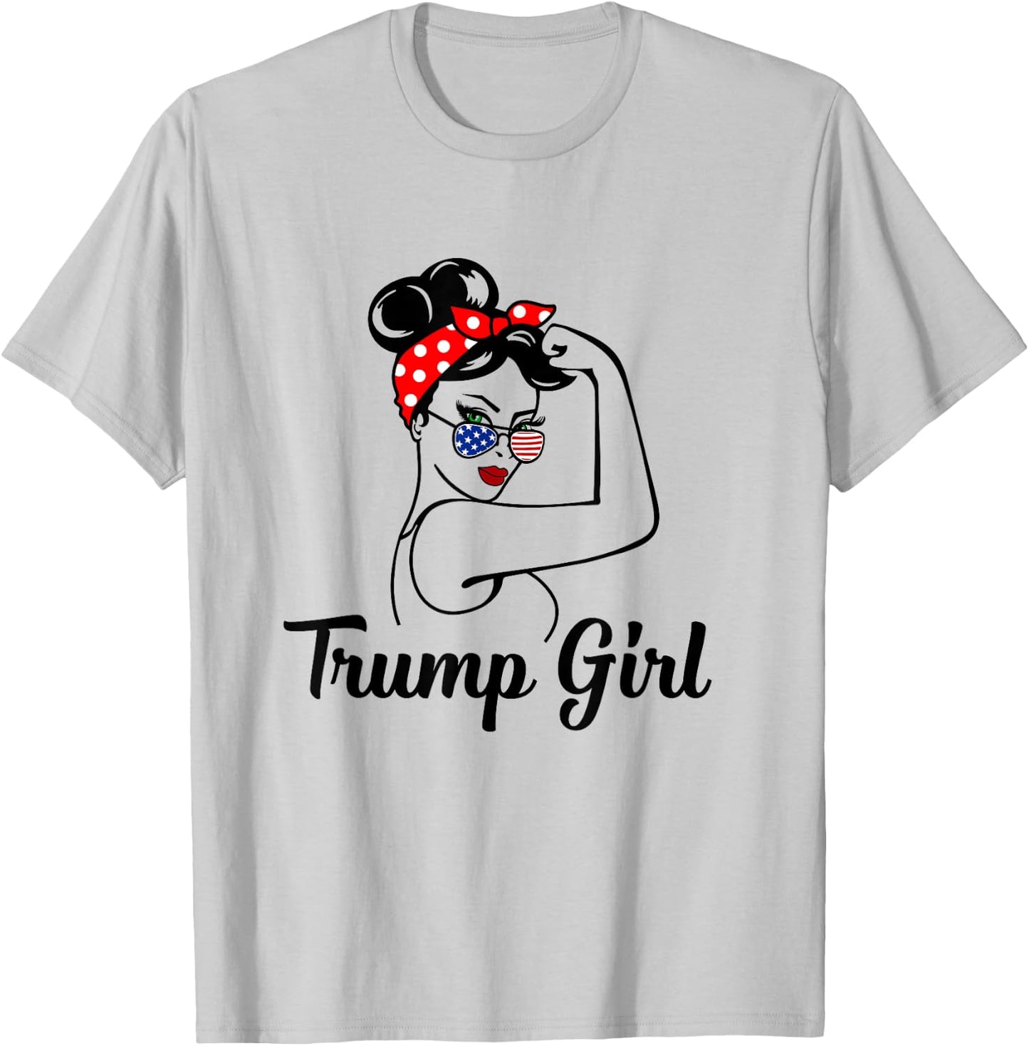 Trump Girl Rosie the Riveter Republican Gifts Pro Donald T-Shirt - T-Shirt | Ash