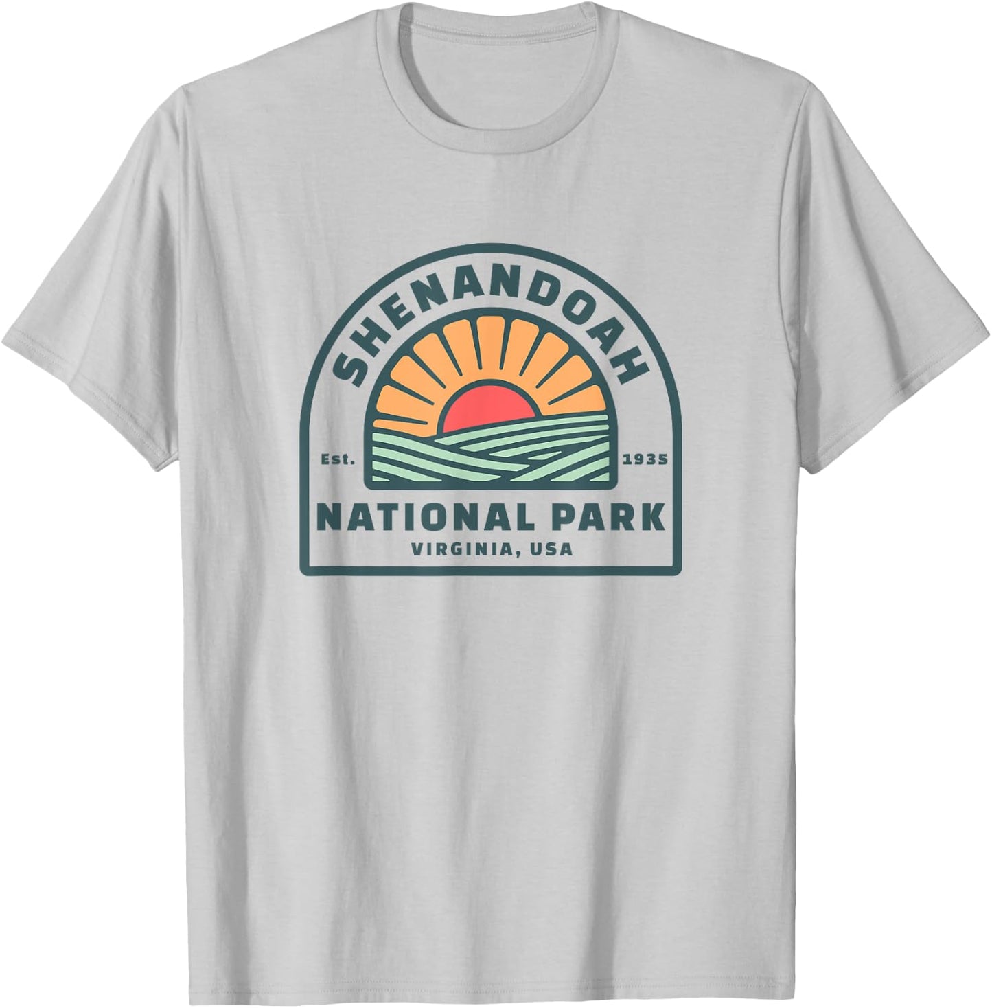 Family Vacation Gift - Retro Shenandoah National Park T-Shirt - T-Shirt | Ash