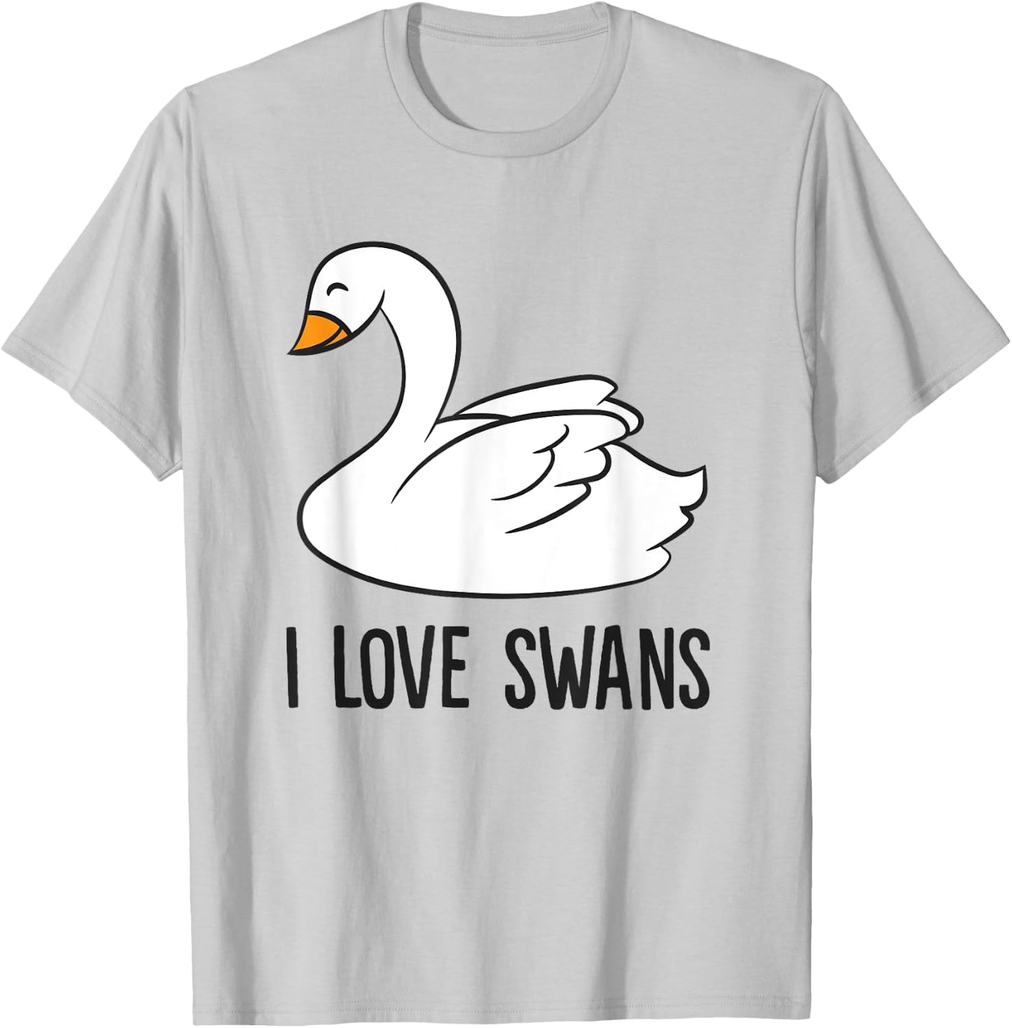 Cute Swan Drawing I Love Swans Love Swan T-Shirt - T-Shirt | Ash