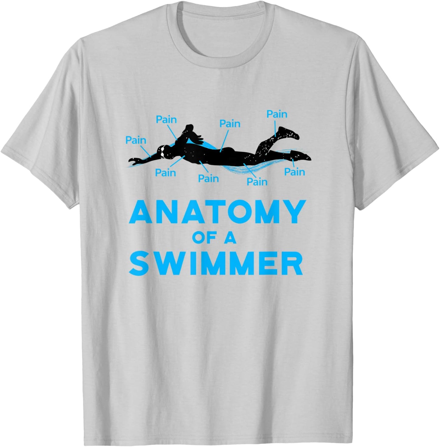 Swimming Fan Gifts: Anatomy Of A Swimmer T-Shirt - T-Shirt | Ash