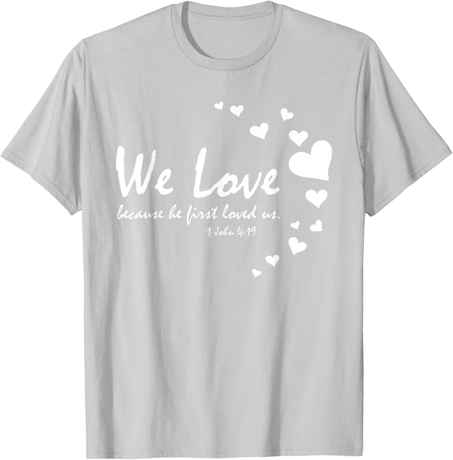 Cute Christian Valentines Day Gifts Women Bible Verse Heart T-Shirt - T-Shirt | Ash