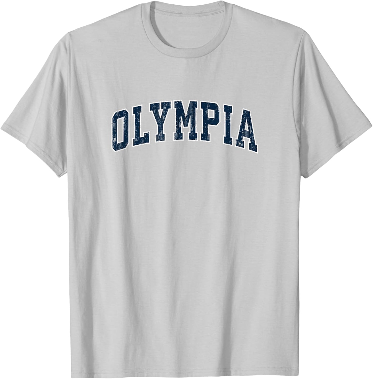 Olympia Washington WA Vintage Sports Design Navy Design T-Shirt - T-Shirt | Ash
