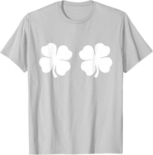 Shamrock Boobs 4 Leaf Clover Saint St. Patrick's Paddys Day T-Shirt - T-Shirt | Ash