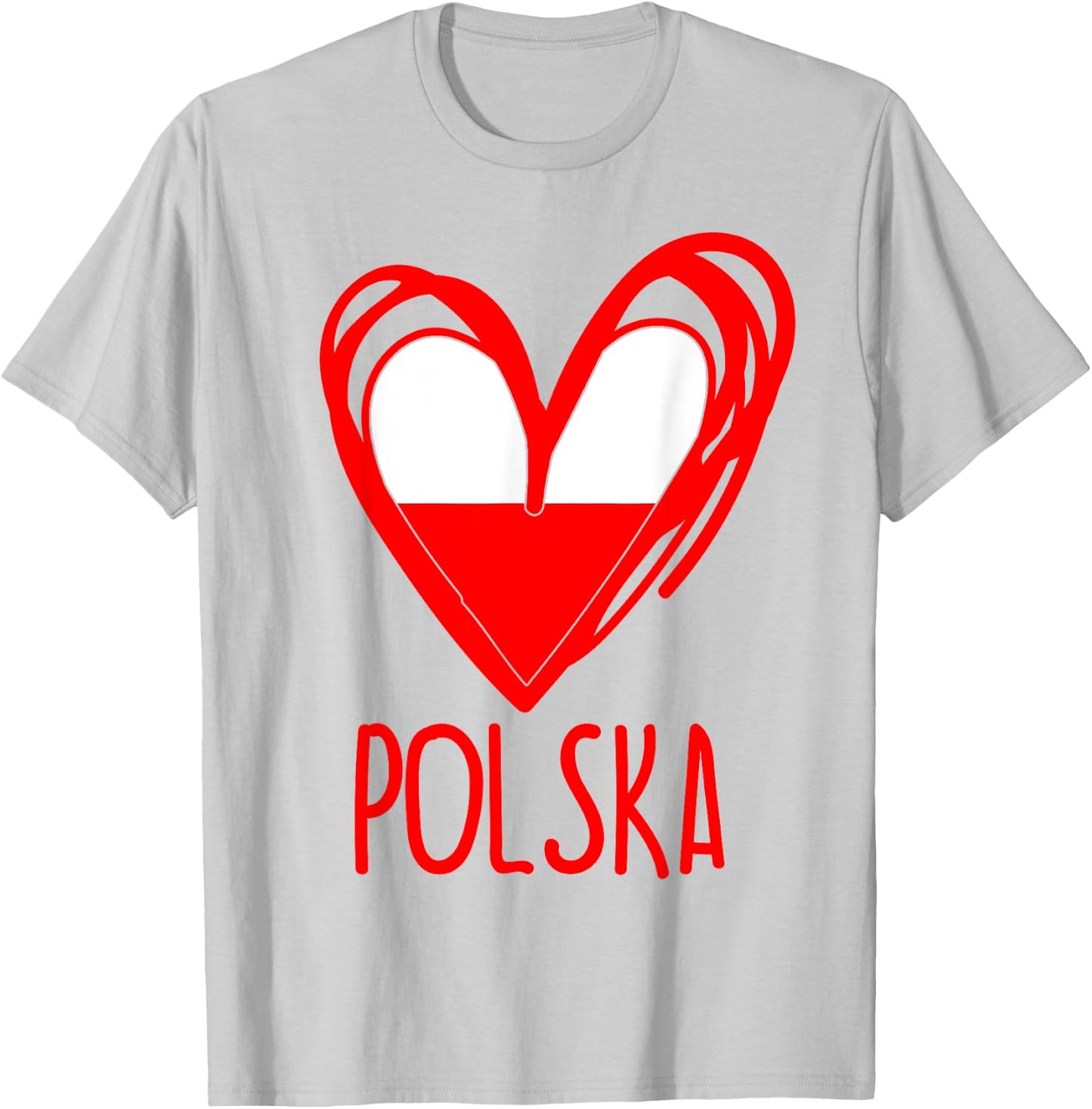 Polish Cute Heart Polska Poland Flag Boys Girls T-Shirt - T-Shirt | Ash