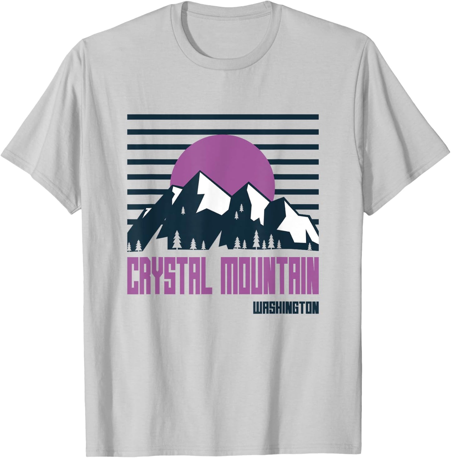 Crystal Mountain Vintage Mountains Hiking Washington Retro T-Shirt - T-Shirt | Ash