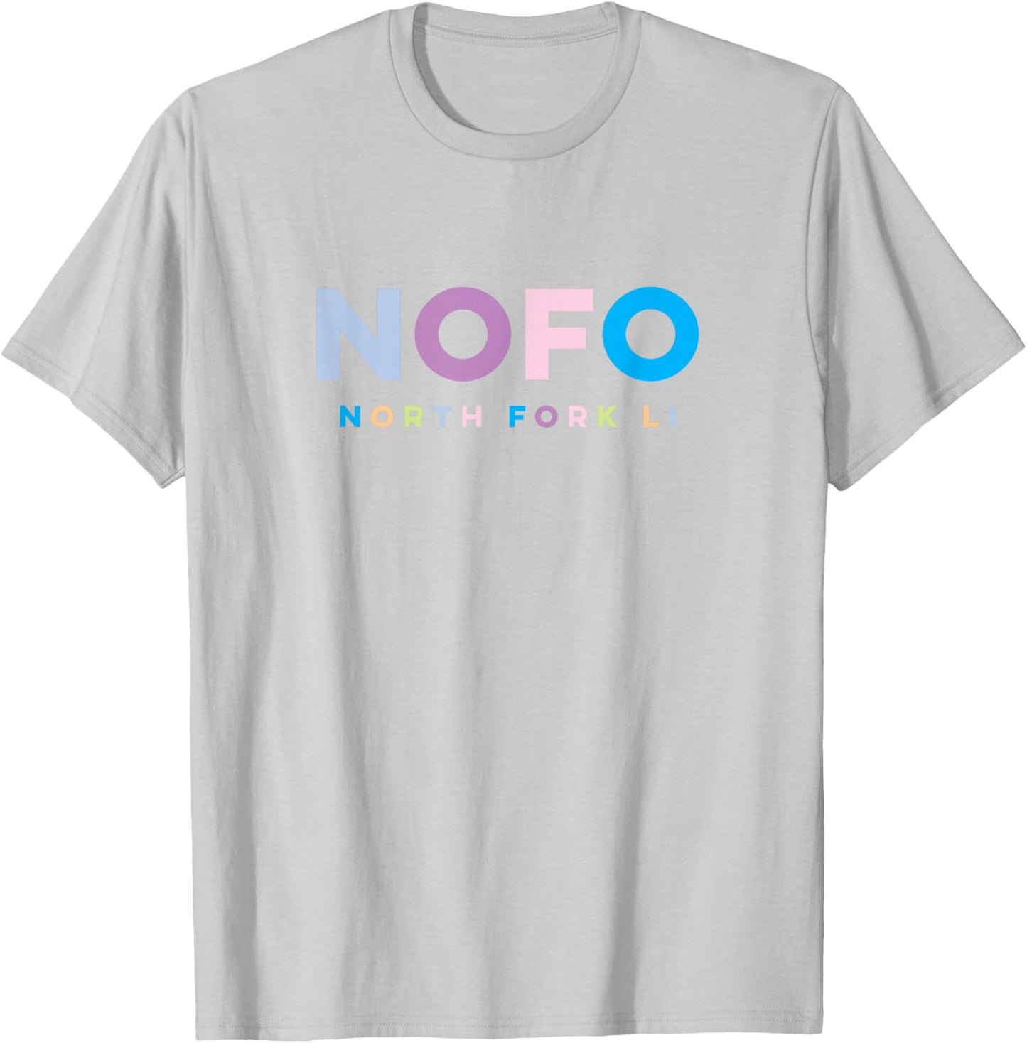 NOFO North Fork Long Island Colorful Vacation T-Shirt - T-Shirt | Ash