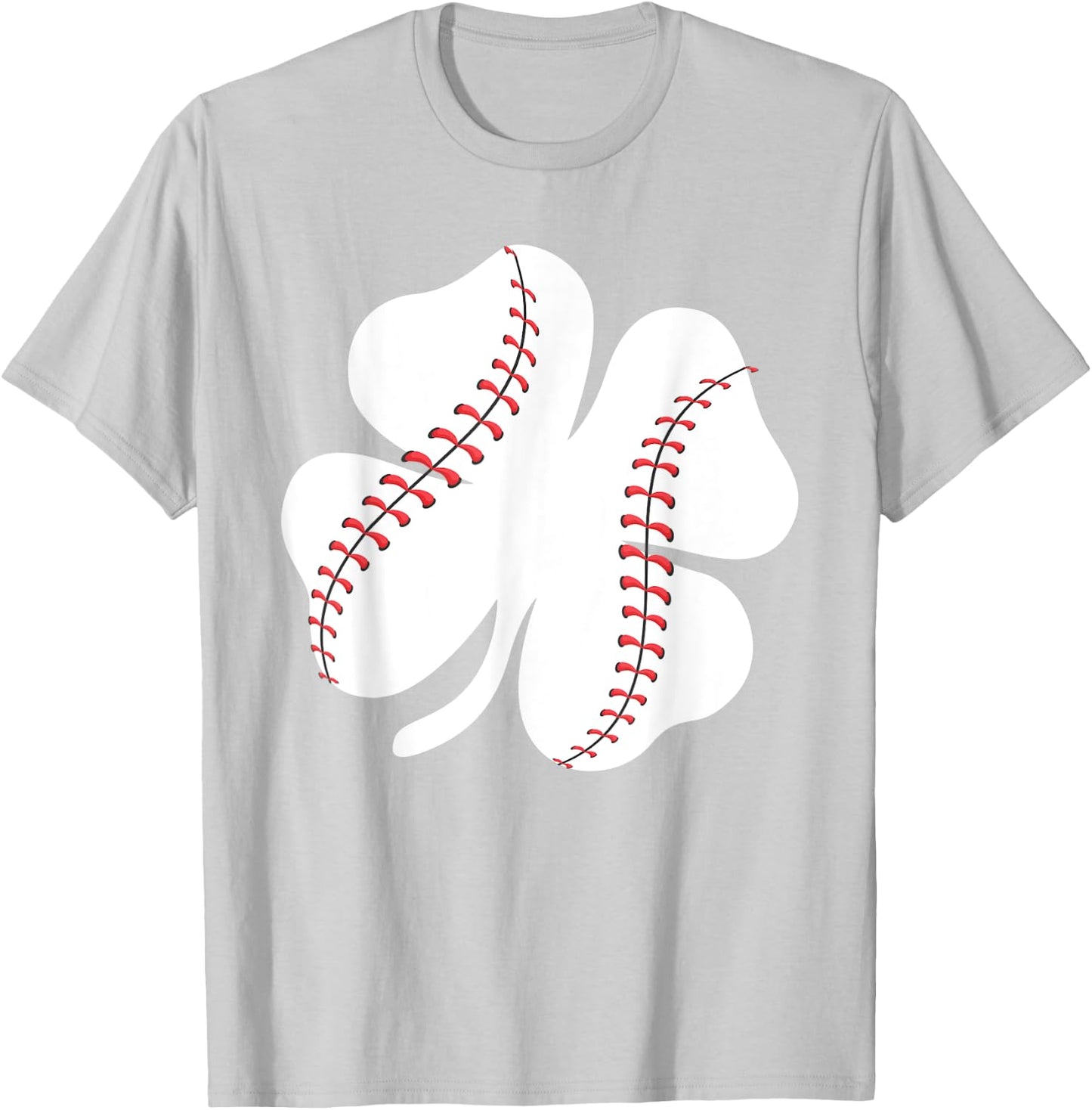 St Patricks Day Baseball Clover Lucky Shamrock Irish Gift T-Shirt - T-Shirt | Ash