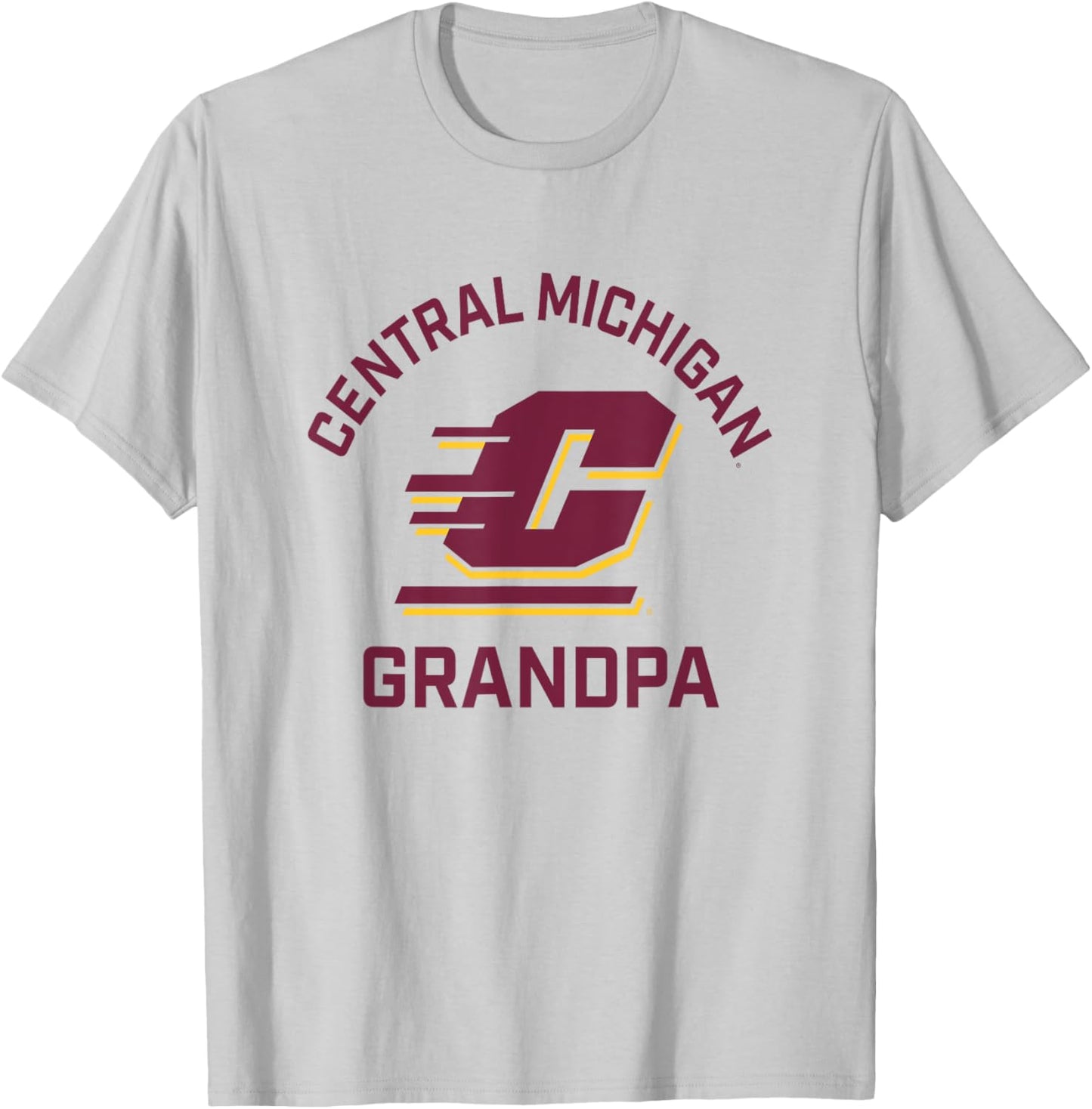 Central Michigan University CMU Chippewas Arched Grandpa T-Shirt - T-Shirt | Ash