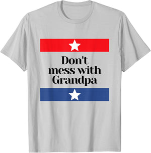 Don't Mess with Grandpa Texas Dad Granddad Grandfather T-Shirt - T-Shirt | Ash