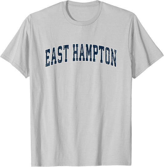 East Hampton New York NY Vintage Sports Design Navy Design T-Shirt - T-Shirt | Ash