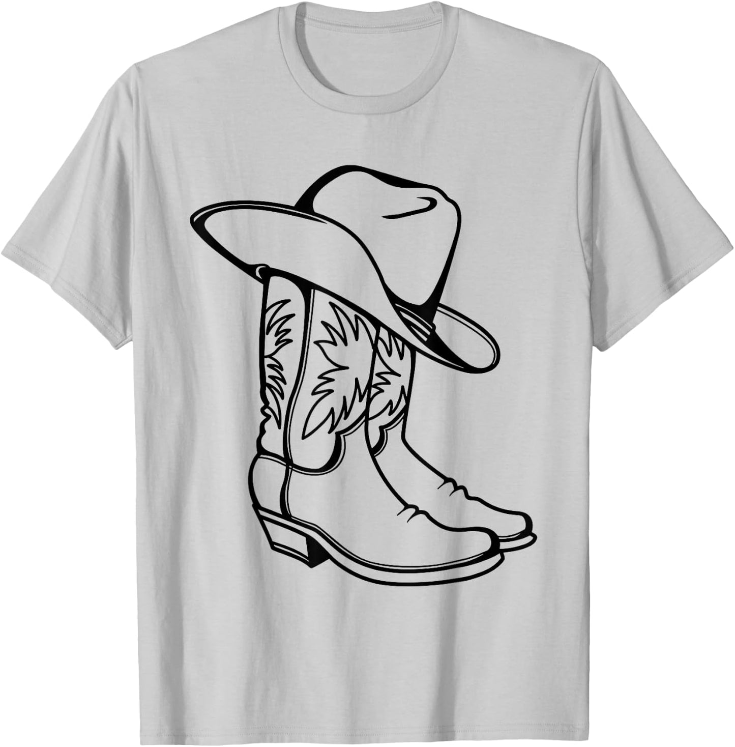 Vintage Howdy Cowgirl Hat Boots Country Girl Graphic T-Shirt - T-Shirt | Ash