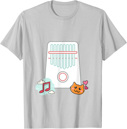 Cute Kawaii Kalimba Music T-Shirt - T-Shirt | Ash