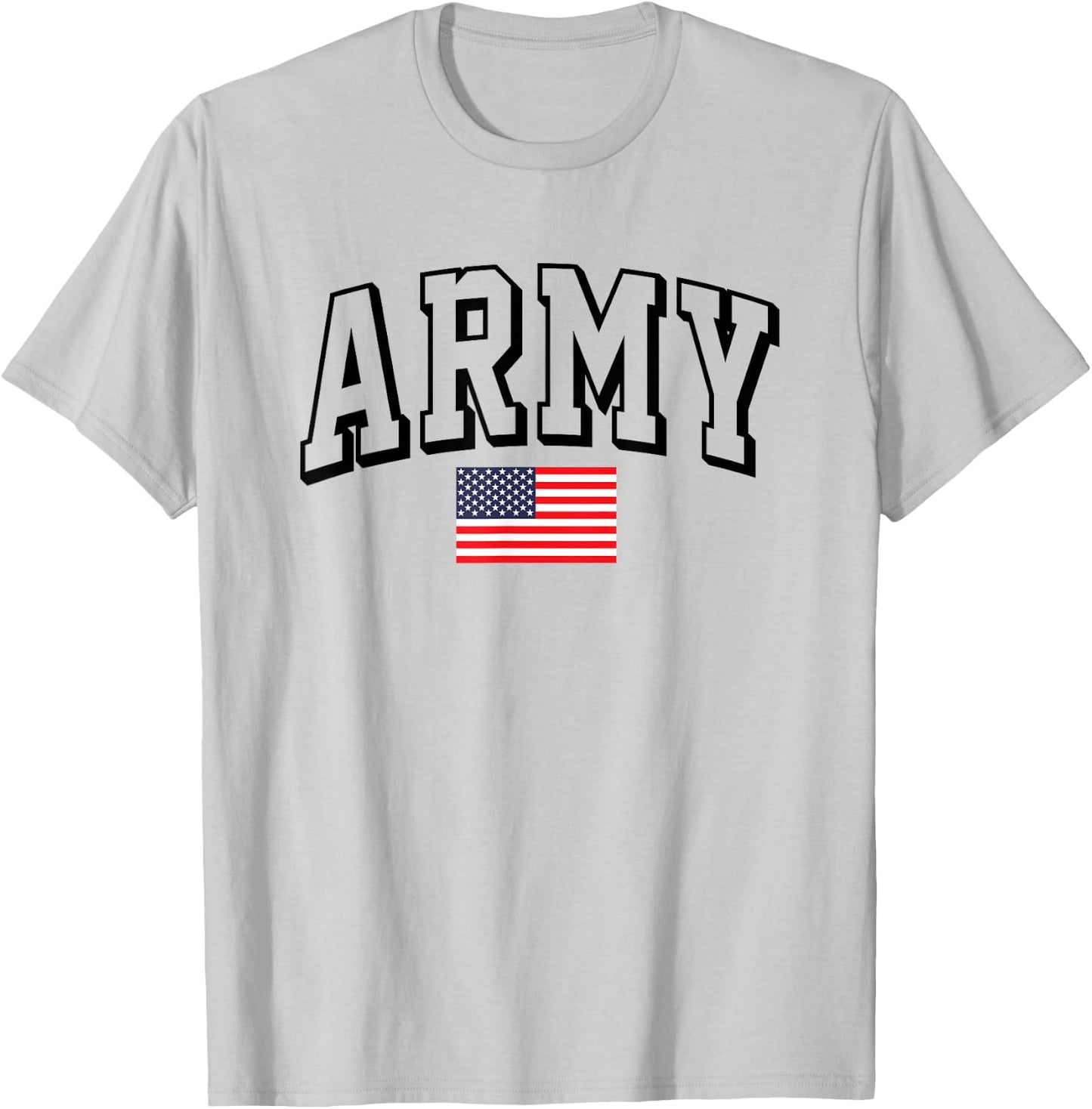 Military Army United States Outline Gray Officially Licensed T-Shirt - T-Shirt | Ash