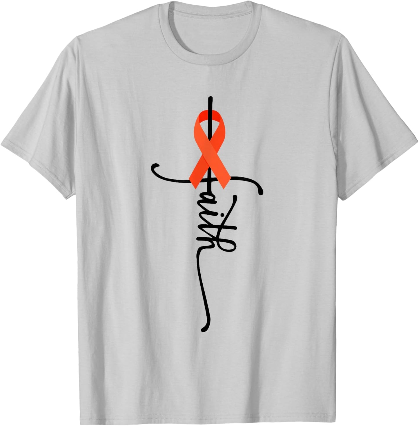 Leukemia Cancer Faith Leukemia Cancer Awareness T-Shirt - T-Shirt | Ash