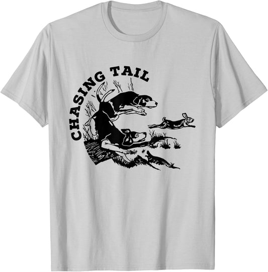 Rabbit Hunter - Beagles - Chasing Tail - Hunting Cottontail T-Shirt - T-Shirt | Ash