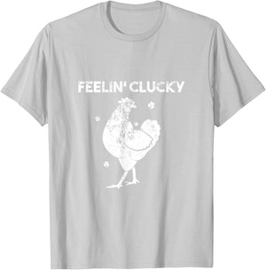 St' Patrick's Day Feelin' Clucky Chicken Lucky T-Shirt - T-Shirt | Ash