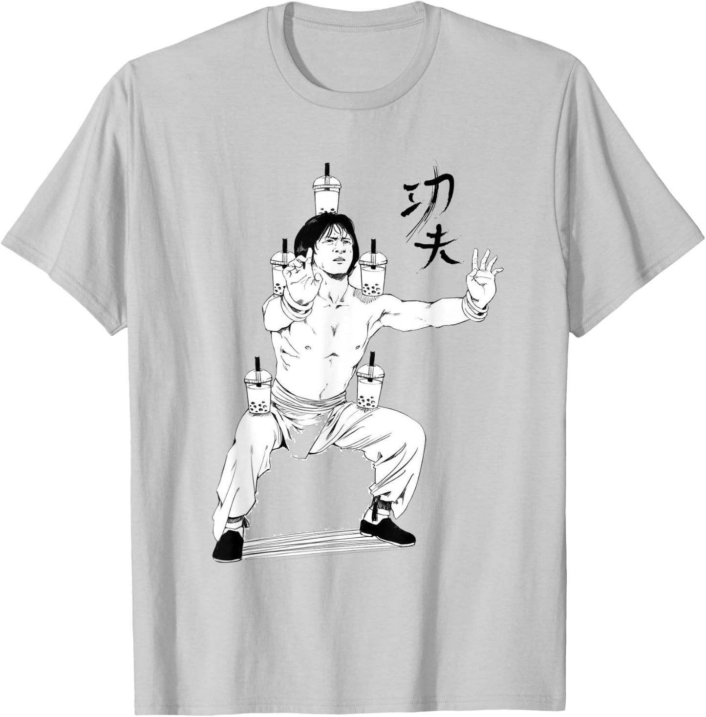 Kung Fu Horse Stance Train Hard T-Shirt - T-Shirt | Ash