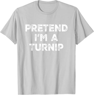 Pretend I'm A Turnip Lazy Halloween Costume T-Shirt - T-Shirt | Ash