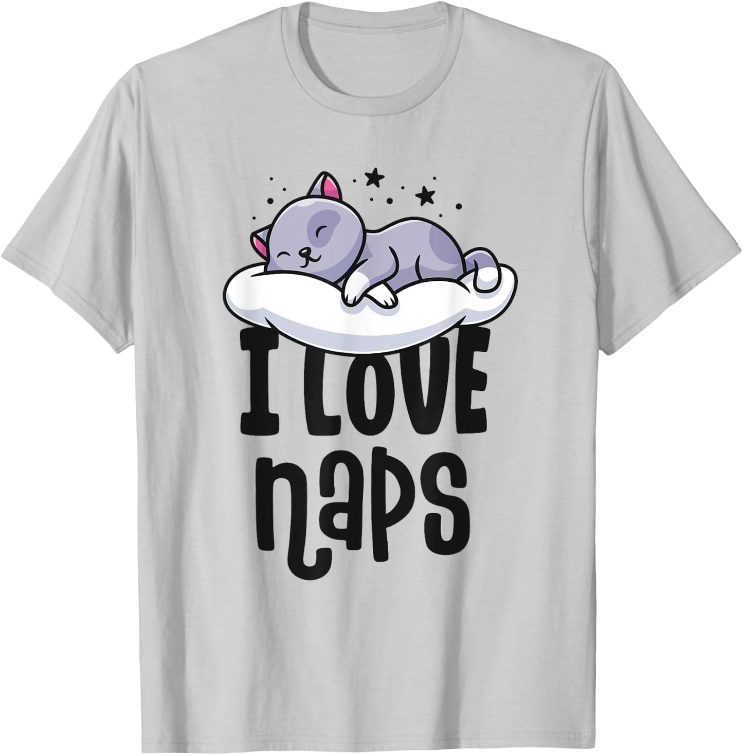 I Love Naps Shirt Kawaii Cat Nap Cute Nightshirts T-Shirt - T-Shirt | Ash