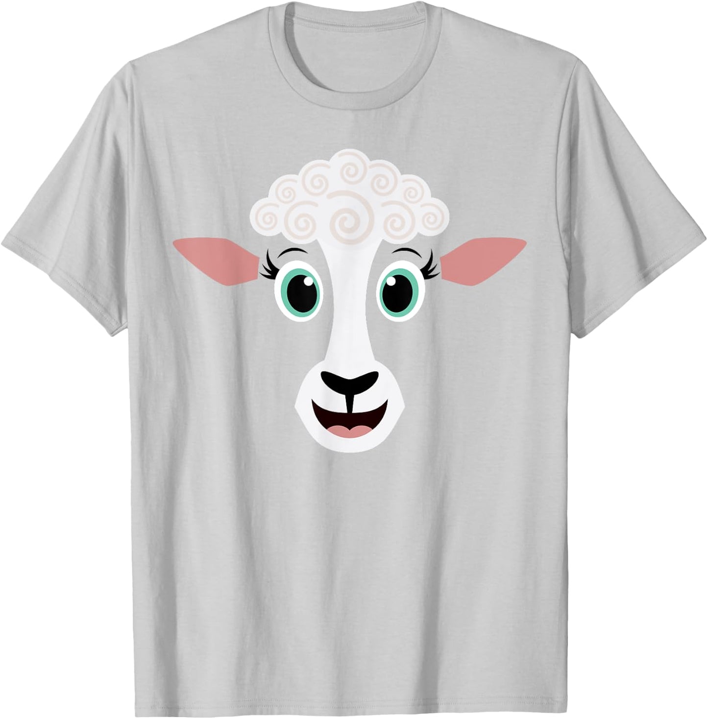 Funny Halloween Costume for Girls Boys - Cute Sheep Face T-Shirt - T-Shirt | Ash