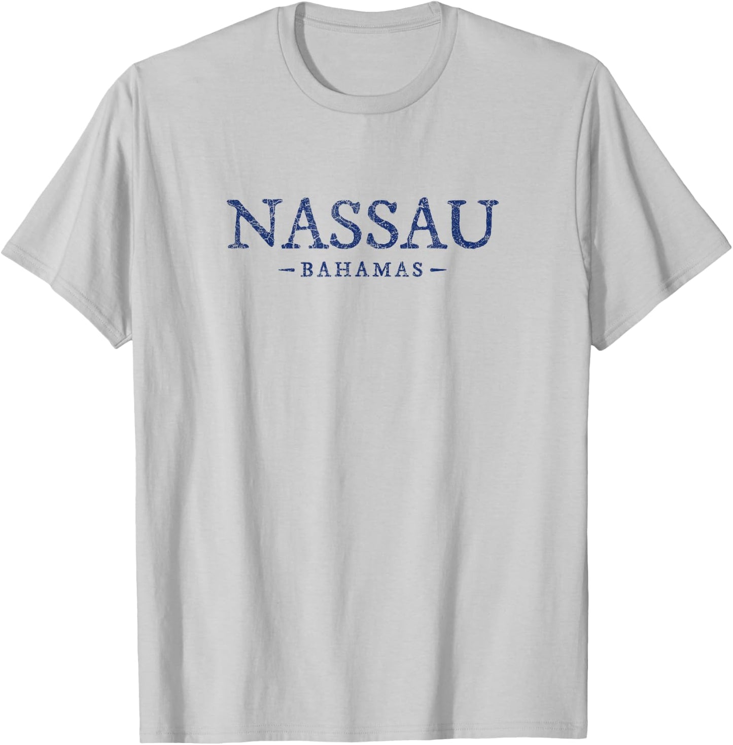 Vintage Nassau Bahamas Retro Text Souvenir T-Shirt - T-Shirt | Ash