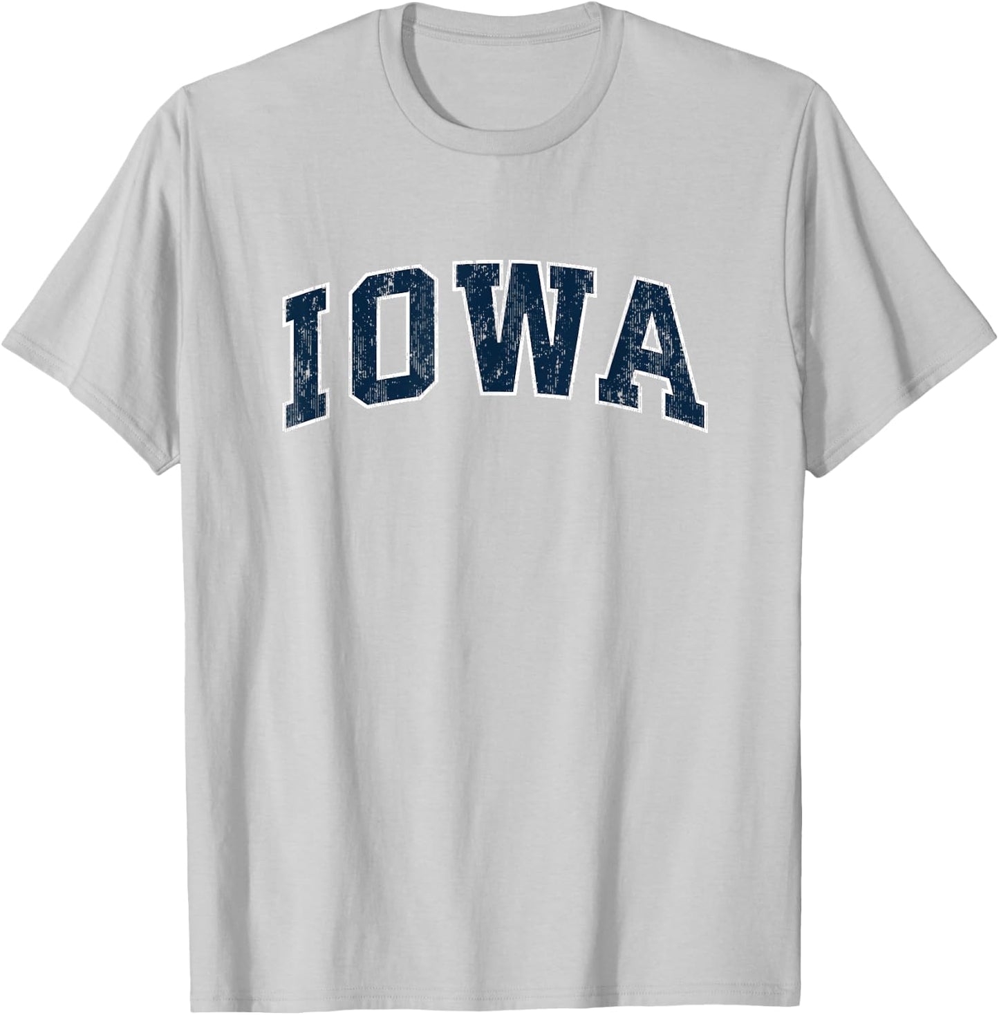 Iowa IA Vintage Sports Design Navy Design T-Shirt - T-Shirt | Ash