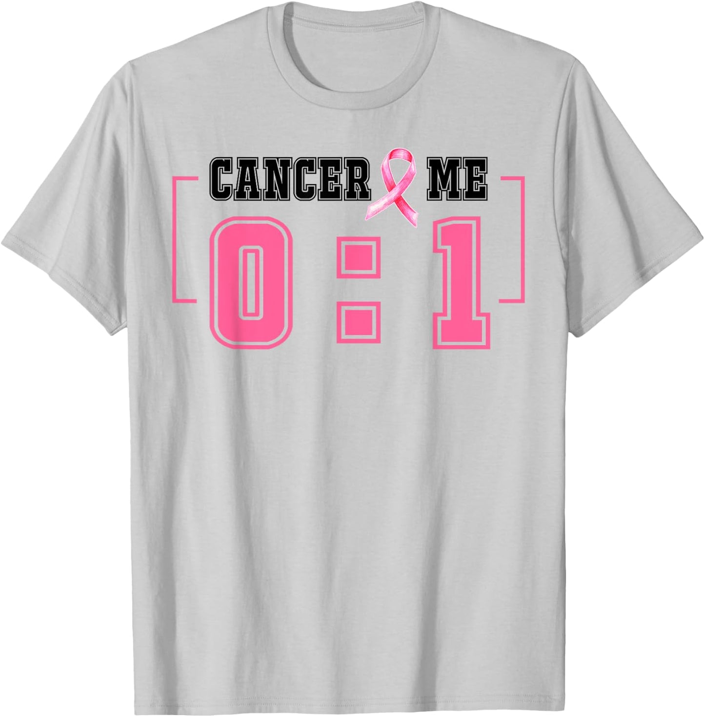 Cancer 0 Me 1 Shirt Breast Cancer Awareness Survivor Gift T-Shirt - T-Shirt | Ash