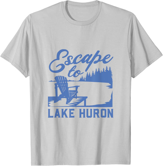 Escape to Lake Huron T-Shirt - T-Shirt | Ash