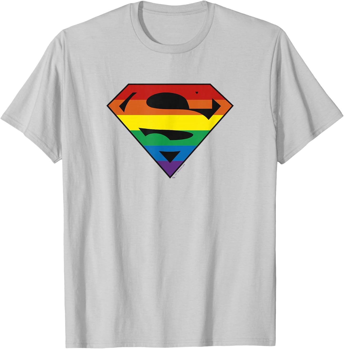 DC Comics Pride Superman Rainbow Logo T-Shirt - T-Shirt | Ash