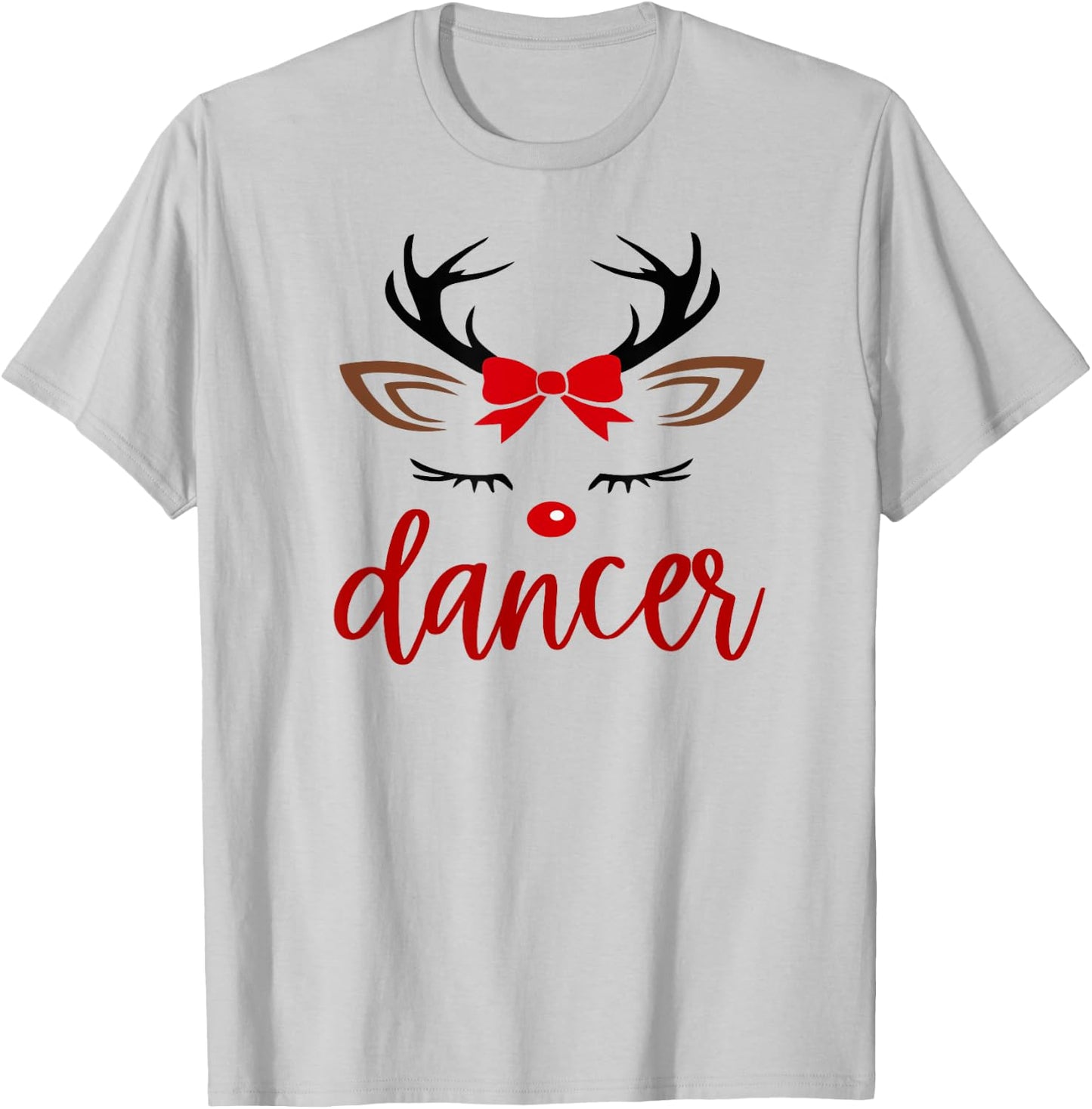 Christmas Girl Reindeer Family Dancer T-Shirt - T-Shirt | Ash