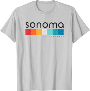 Sonoma California CA USA Retro Design T-Shirt - T-Shirt | Ash