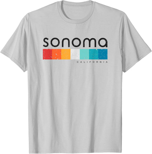 Sonoma California CA USA Retro Design T-Shirt - T-Shirt | Ash