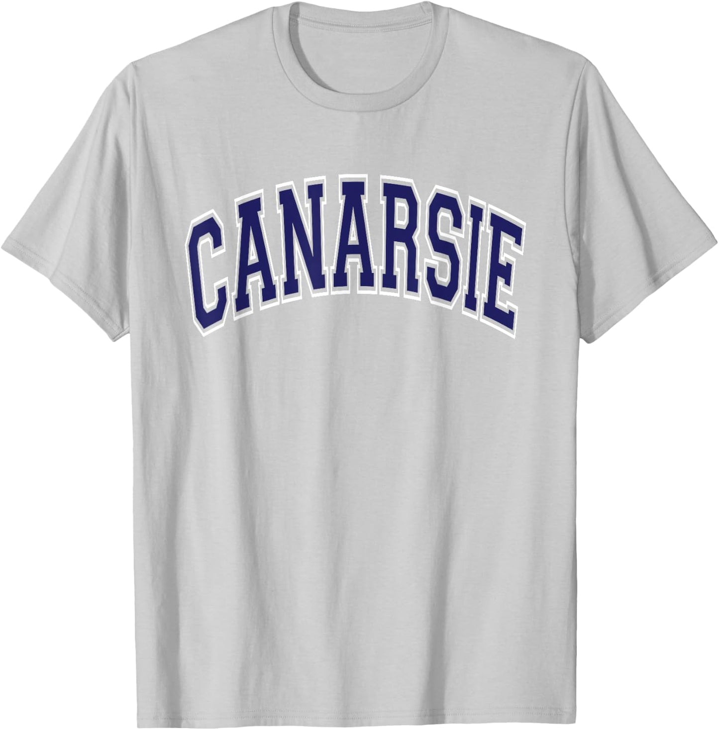Canarsie Arched Dark Blue Text T-Shirt - T-Shirt | Ash