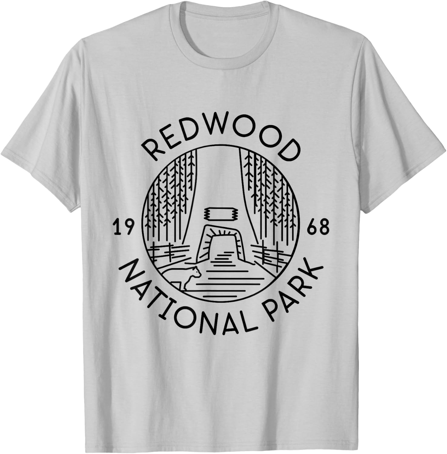 Redwood National Park 1968 California Del Norte Humboldt T-Shirt - T-Shirt | Ash