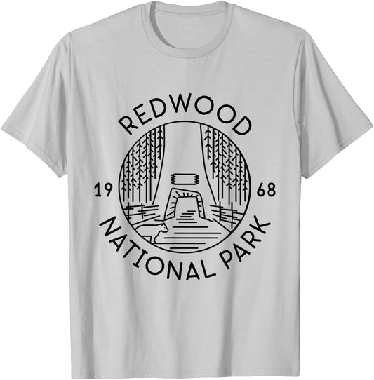 Redwood National Park 1968 California Del Norte Humboldt T-Shirt - T-Shirt | Ash