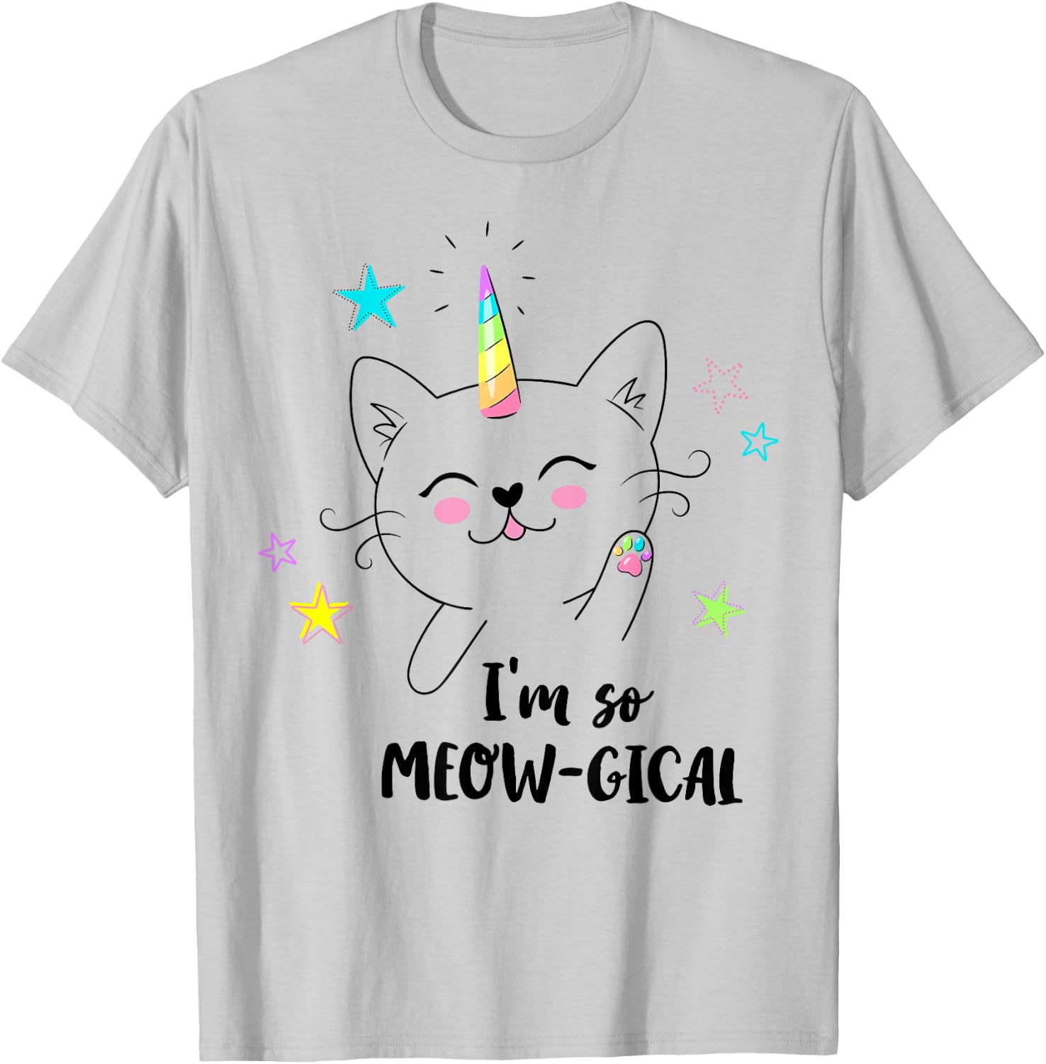 Caticorn cute kitty kids I'm so meow-gical funny cat unicorn T-Shirt - T-Shirt | Ash
