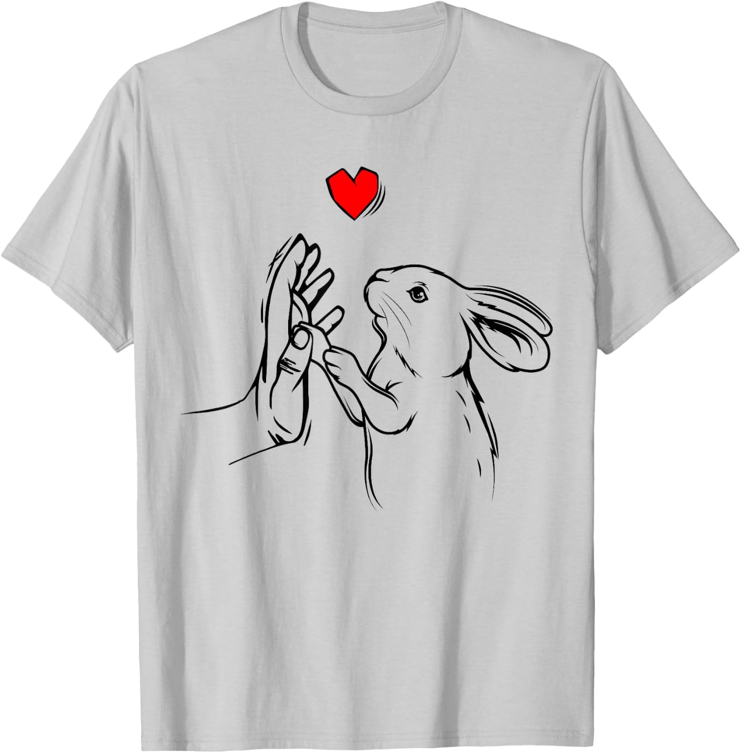 Rabbit Love Bunny Girls T-Shirt - T-Shirt | Ash