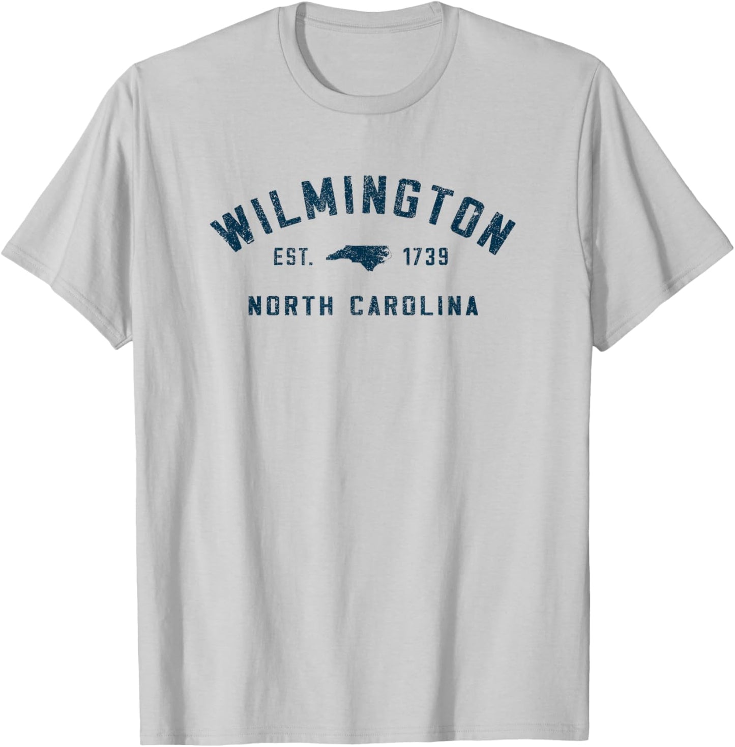 Wilmington North Carolina Est 1739 Vintage Arched Text T-Shirt - T-Shirt | Ash