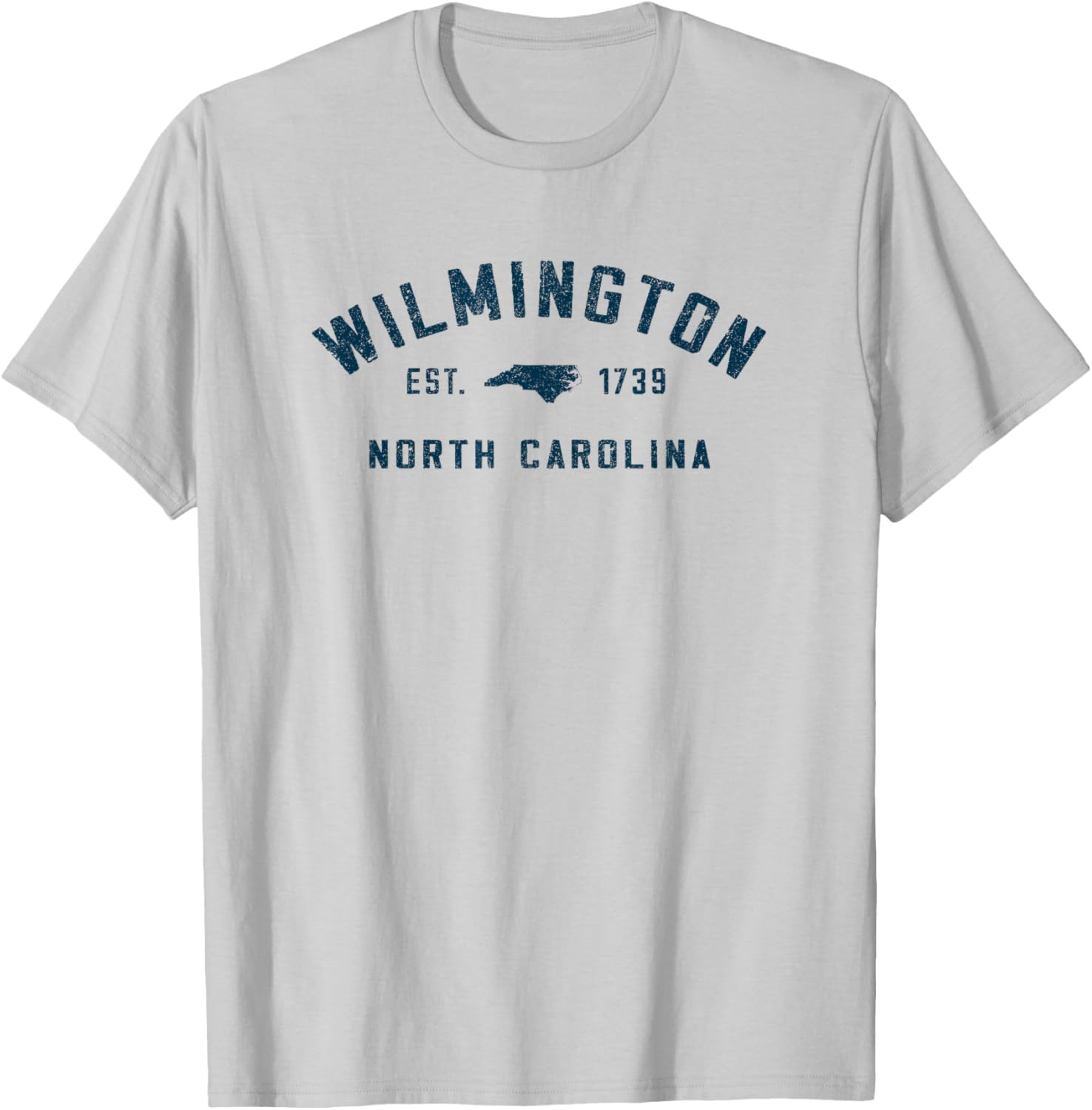 Wilmington North Carolina Est 1739 Vintage Arched Text T-Shirt - T-Shirt | Ash