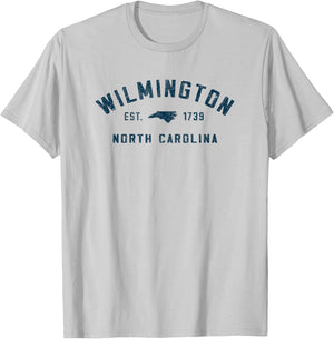Wilmington North Carolina Est 1739 Vintage Arched Text T-Shirt - T-Shirt | Ash