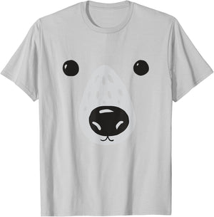 Polar Bear Kids Costume Bear Face Cool Zoo Polar Bear T-Shirt - T-Shirt | Ash