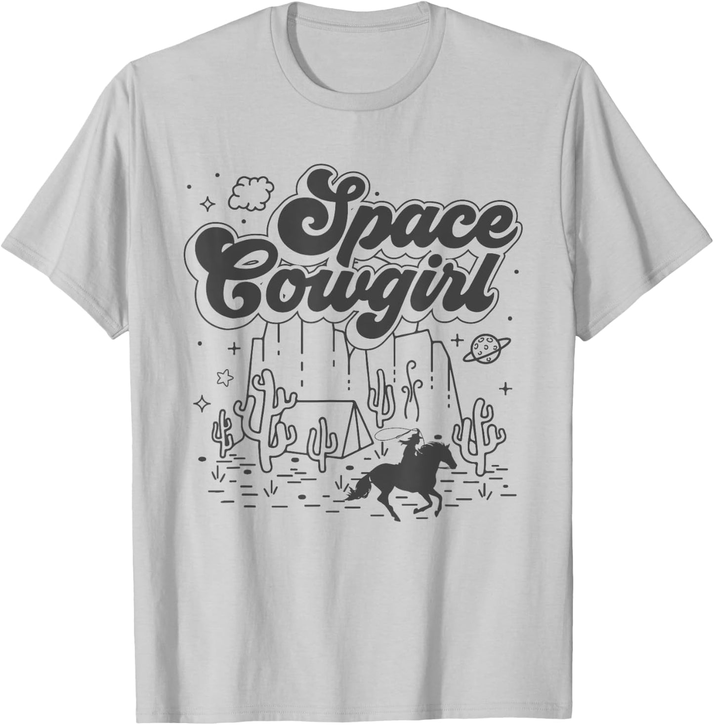 Space Cowgirls Shirt Bachelorette Party Rodeo Girls Women T-Shirt - T-Shirt | Ash