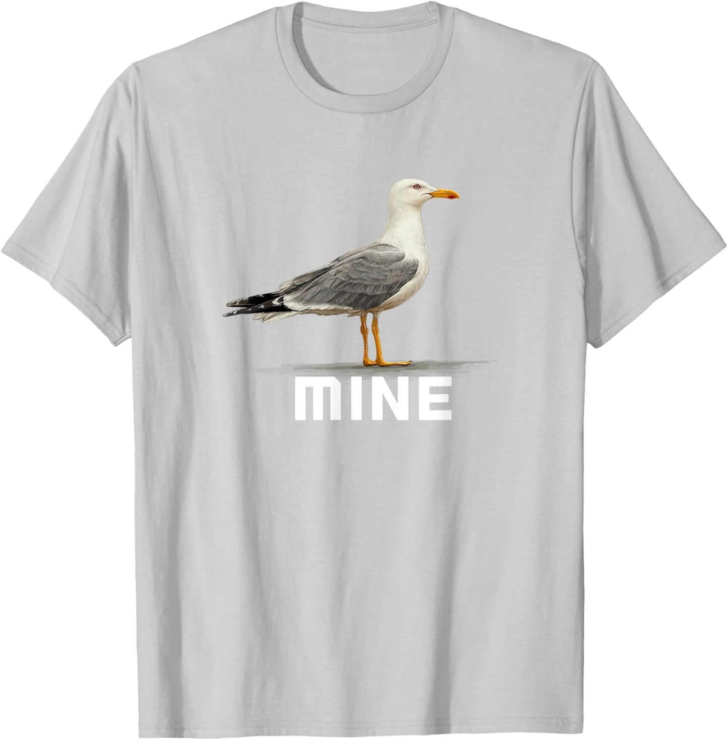 Seagull Mine Funny Ocean Chicken Design T-Shirt - T-Shirt | Ash