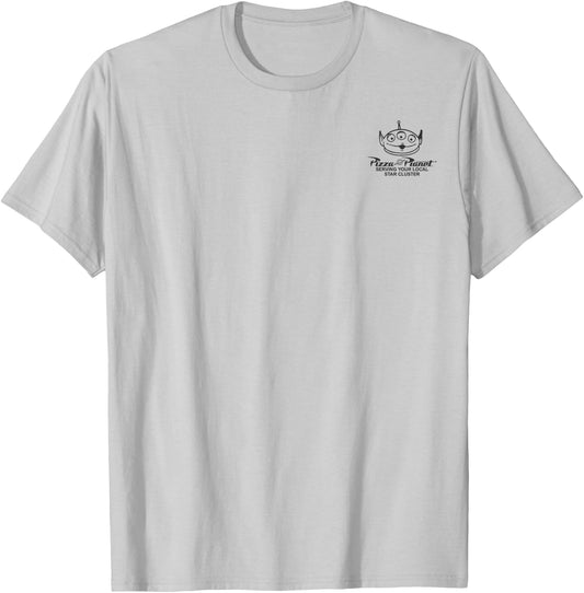 Disney Pixar Toy Story Pizza Planet Est. 1995 Aliens Logo T-Shirt - T-Shirt | Ash