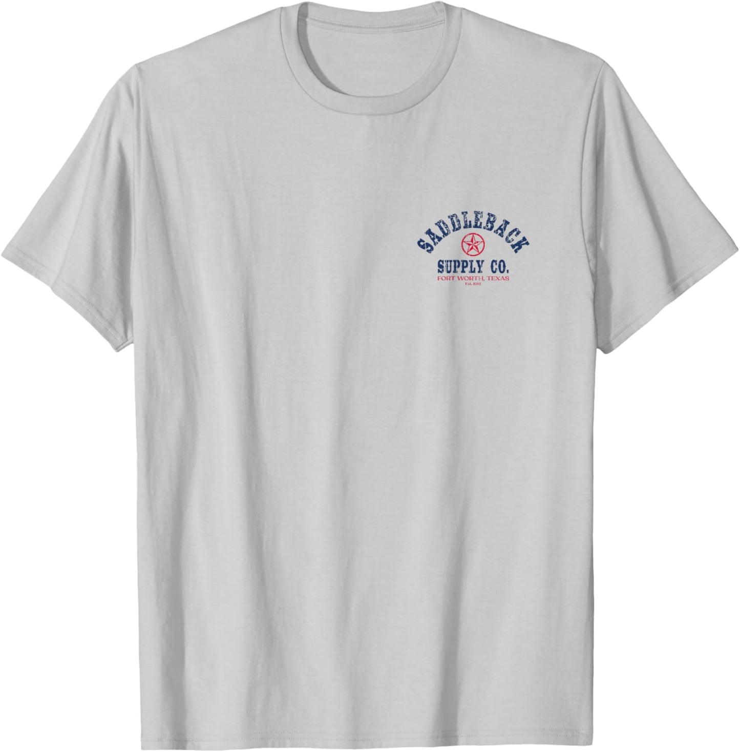 Saddleback Texas Lone Star - Red White and Blue Logo Graphic T-Shirt - T-Shirt | Ash