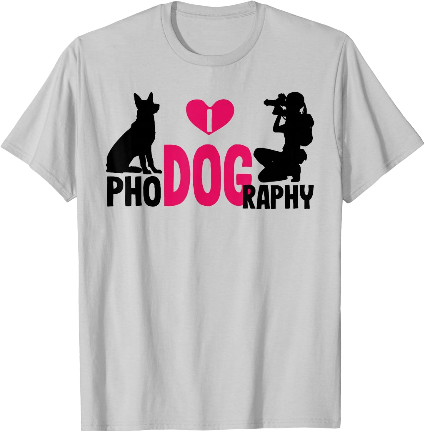 I Phodography Dog Photography Photographer Camera Photo Gift T-Shirt - T-Shirt | Ash